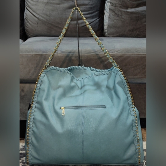 NWT Magid Rebecca & Rifka Baby Blue Leather Hobo Bag - Picture 12 of 13